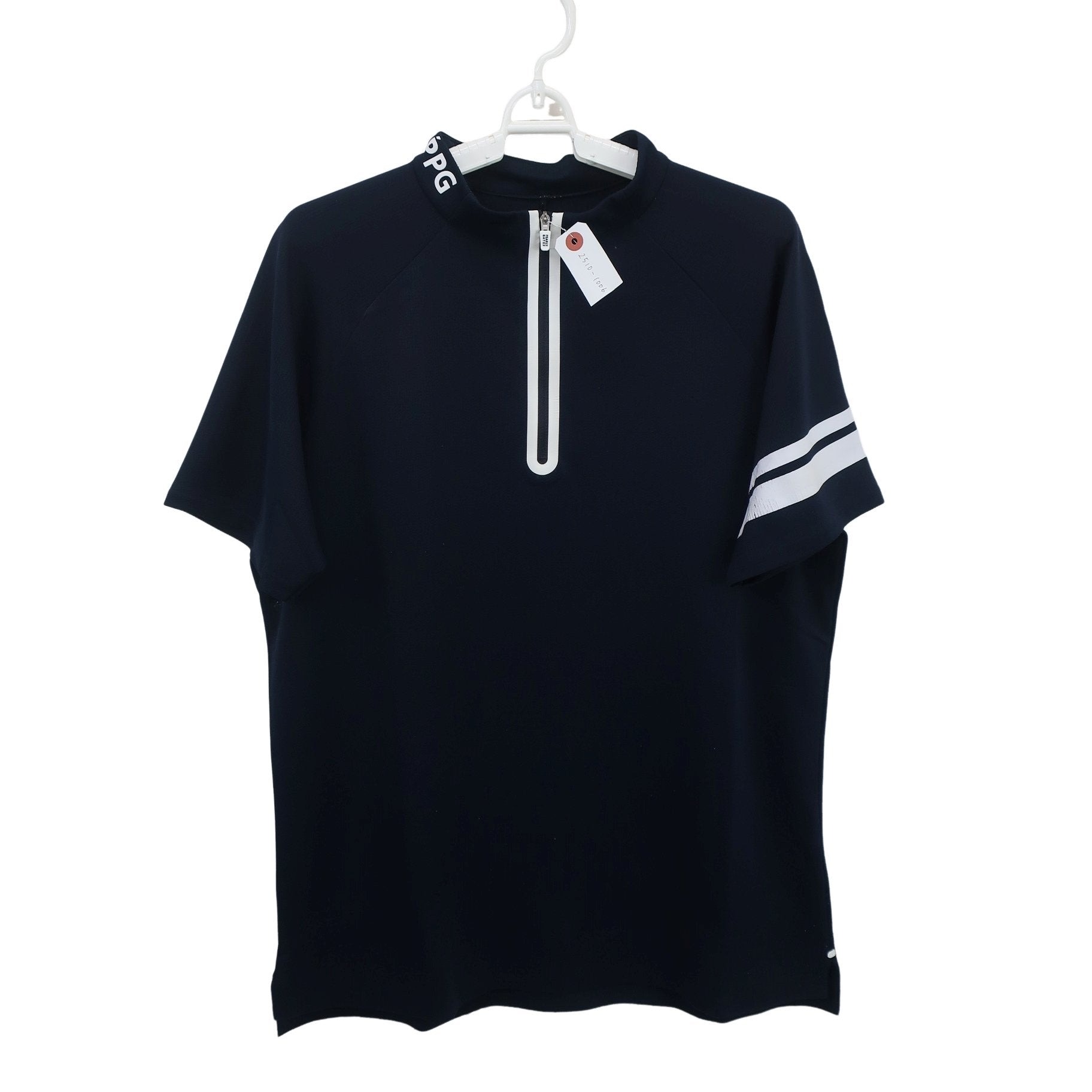 PGG by PEARLY GATES(ピージージー) 半袖ハーフジップシャツ ネイビー メンズ 5 053-9167541 B