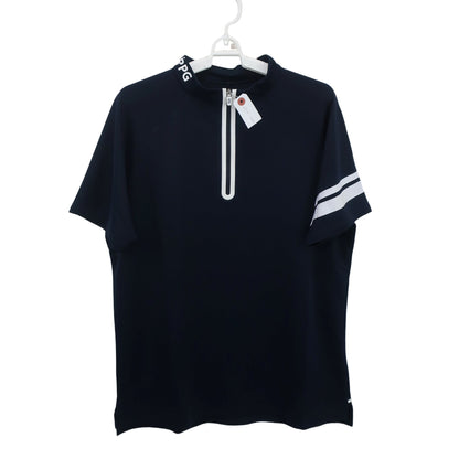 PGG by PEARLY GATES(ピージージー) 半袖ハーフジップシャツ ネイビー メンズ 5 053-9167541 B