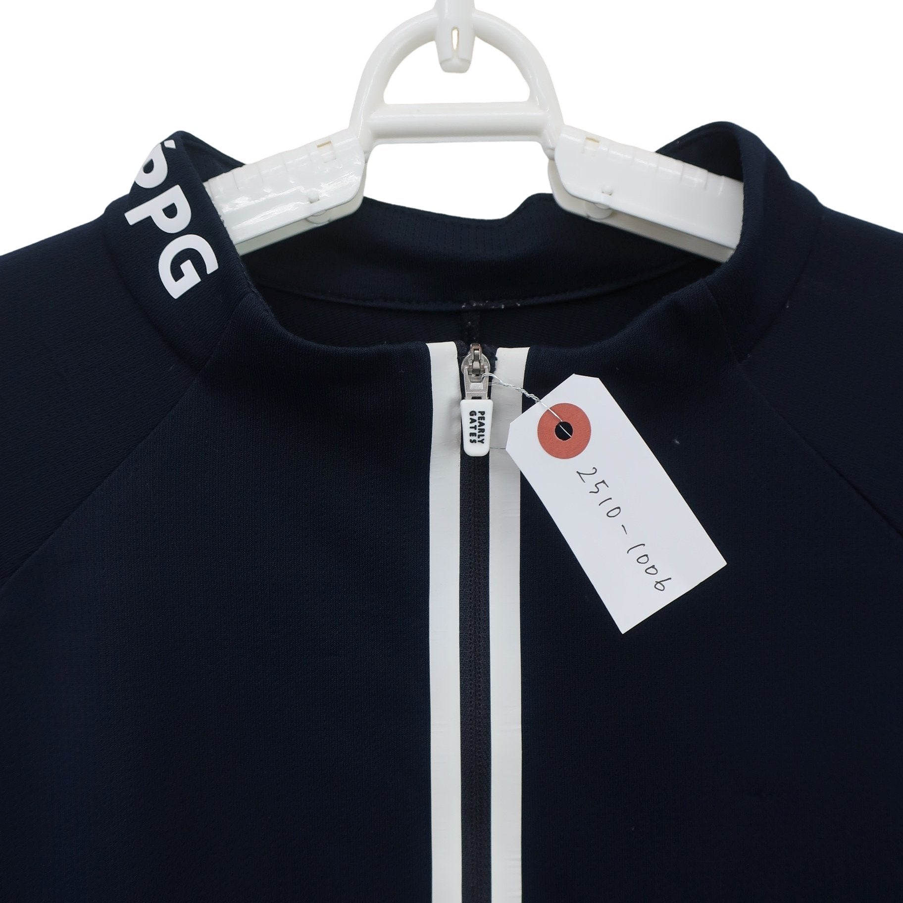 PGG by PEARLY GATES(ピージージー) 半袖ハーフジップシャツ ネイビー メンズ 5 053-9167541 B