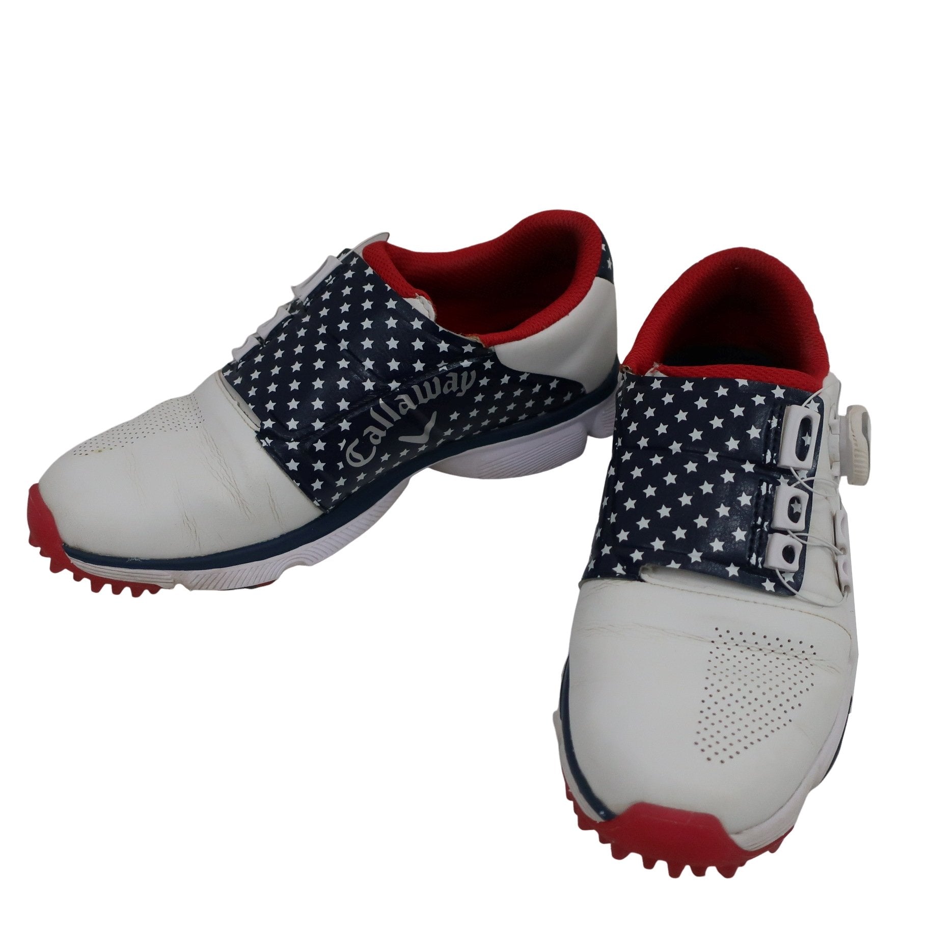 Callaway(キャロウェイ) ダイヤル式ゴルフシューズ 白ネイビー星条旗柄風 レディース 23.0cm HYPERCHEV BOA B