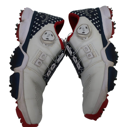 Callaway(キャロウェイ) ダイヤル式ゴルフシューズ 白ネイビー星条旗柄風 レディース 23.0cm HYPERCHEV BOA B