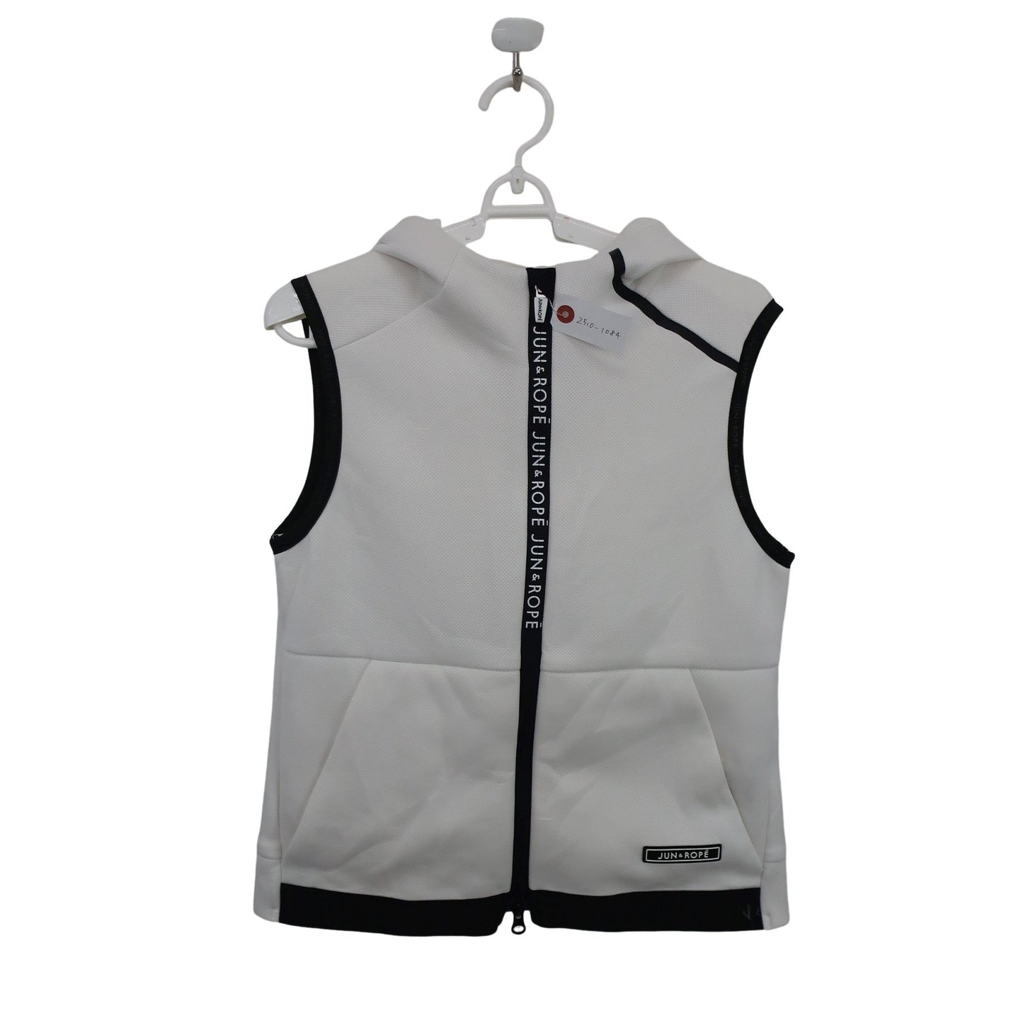 Jun and Rope(ジュン アンド ロペ) フード付きベスト 白黒 レディース M B