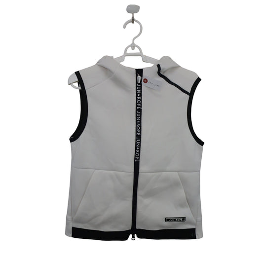 Jun and Rope(ジュン アンド ロペ) フード付きベスト 白黒 レディース M B