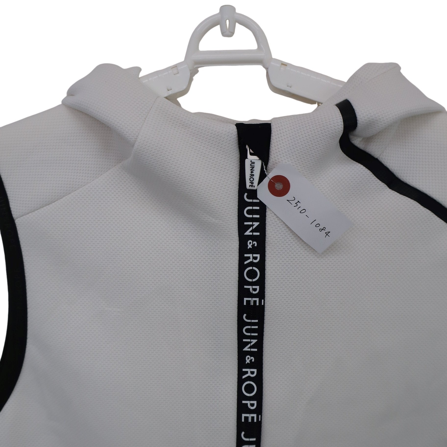 Jun and Rope(ジュン アンド ロペ) フード付きベスト 白黒 レディース M B