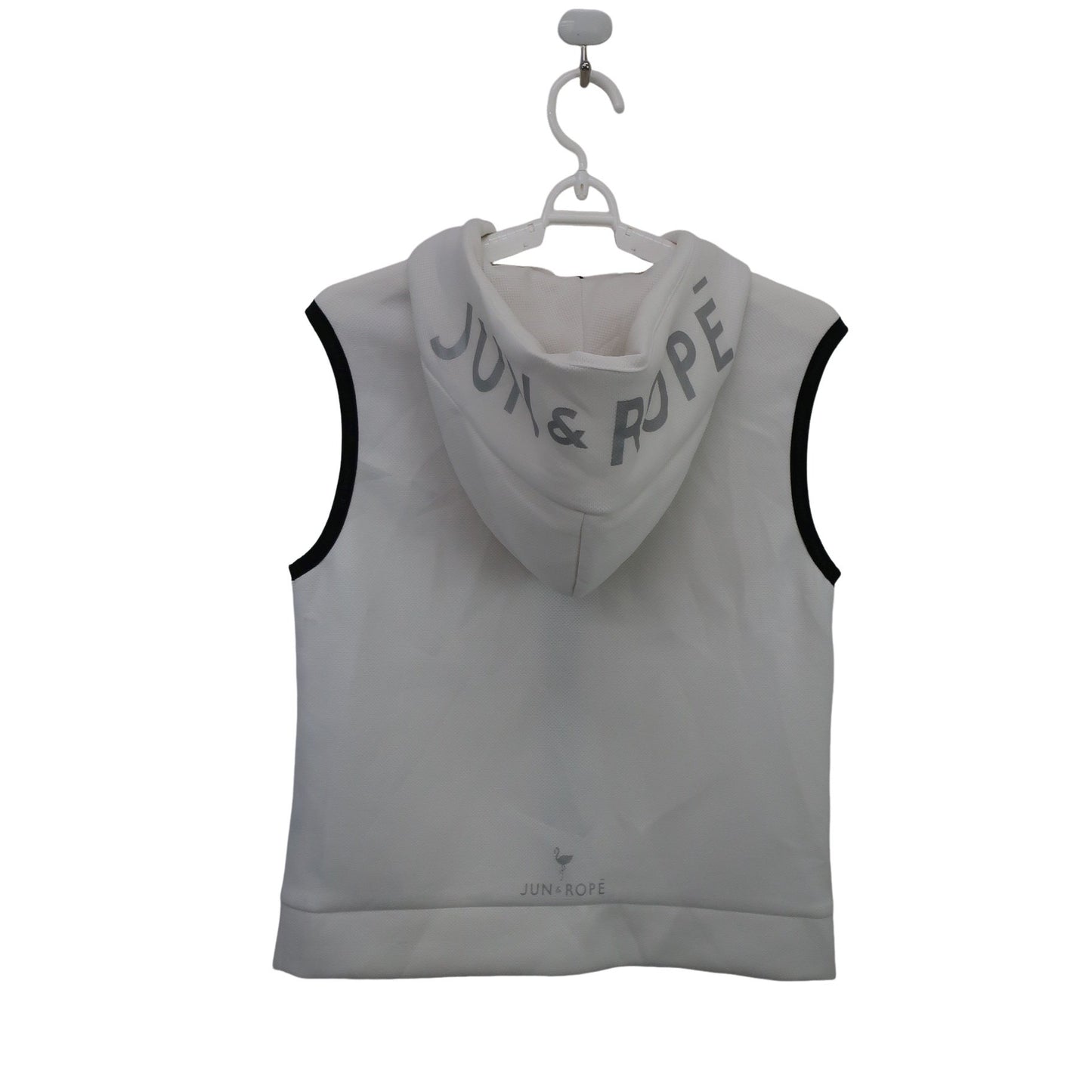 Jun and Rope(ジュン アンド ロペ) フード付きベスト 白黒 レディース M B