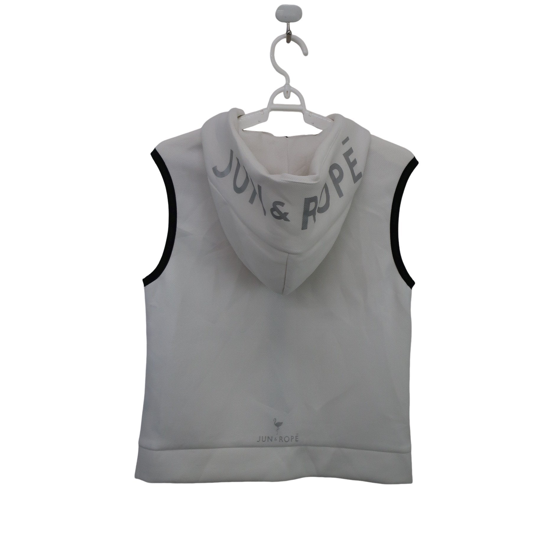 Jun and Rope(ジュン アンド ロペ) フード付きベスト 白黒 レディース M B