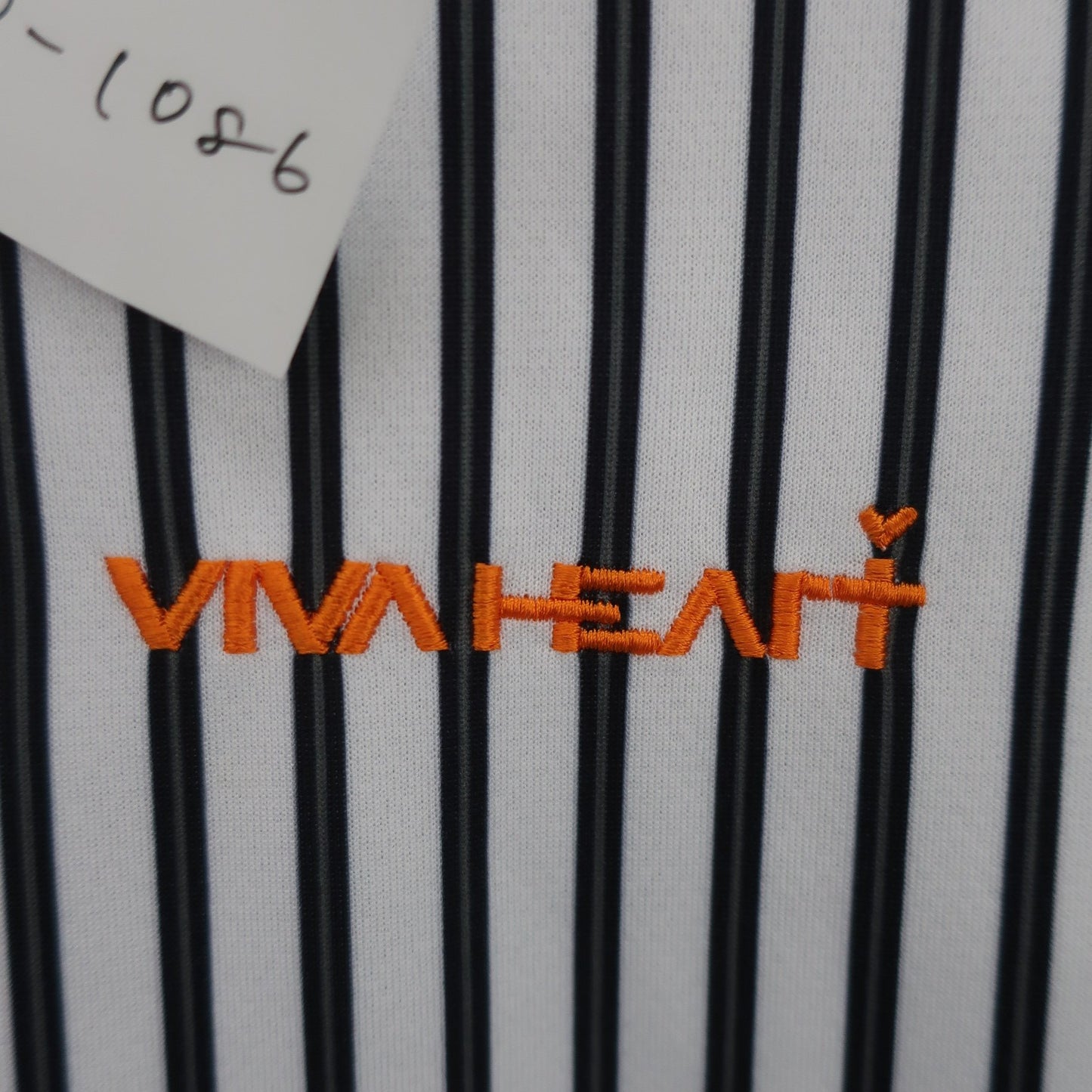 VIVA HEART(ビバハート) 長袖ポロシャツ 白黒ストライプ レディース 40 A