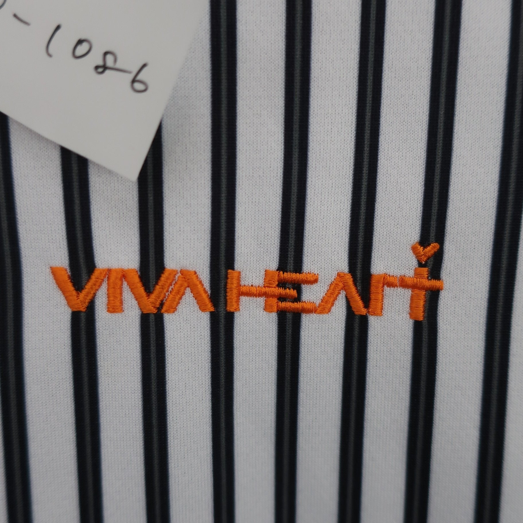 VIVA HEART(ビバハート) 長袖ポロシャツ 白黒ストライプ レディース 40 A