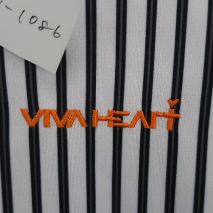 VIVA HEART(ビバハート) 長袖ポロシャツ 白黒ストライプ レディース 40 A
