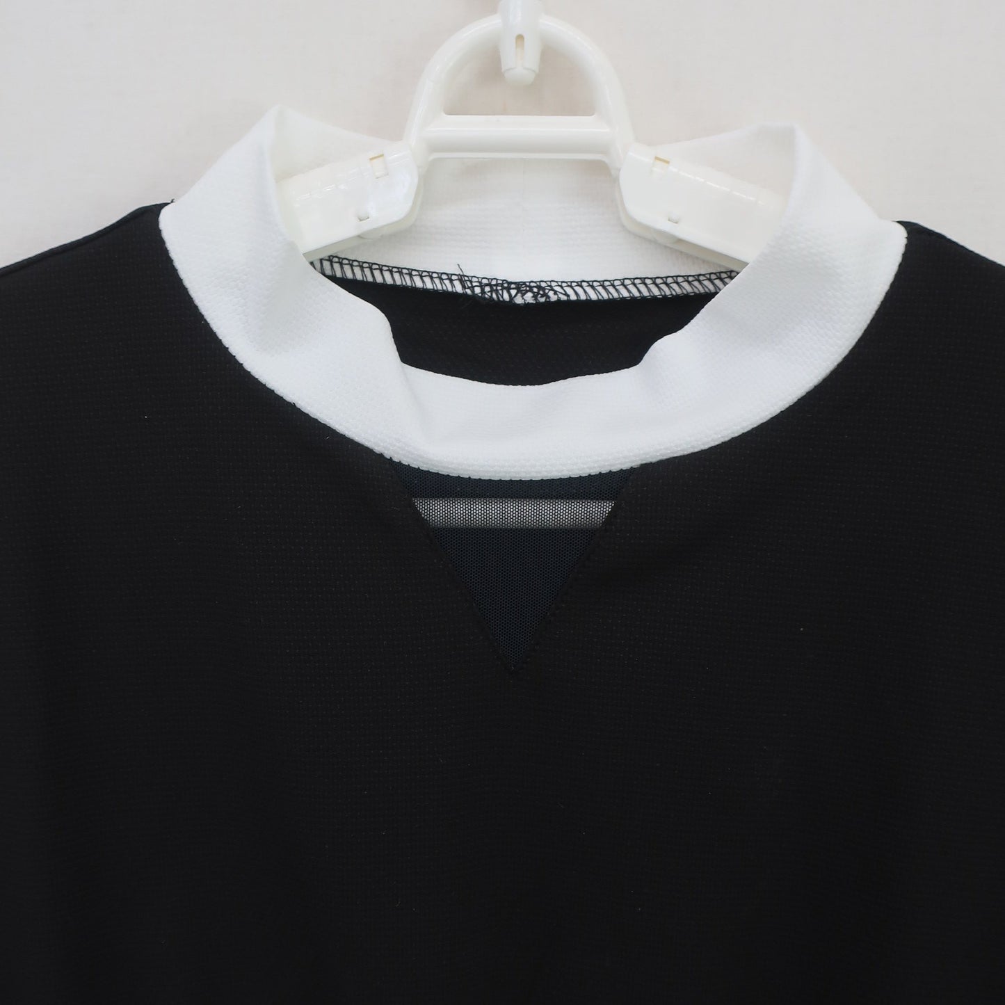 FILA GOLF(フィラゴルフ) 半袖モックネックシャツ 黒白 レディース M N