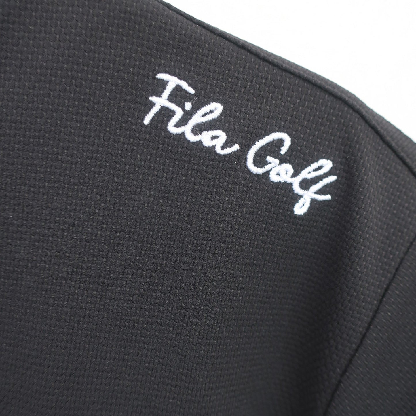 FILA GOLF(フィラゴルフ) 半袖モックネックシャツ 黒白 レディース M N