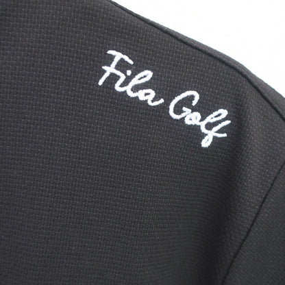FILA GOLF(フィラゴルフ) 半袖モックネックシャツ 黒白 レディース M N