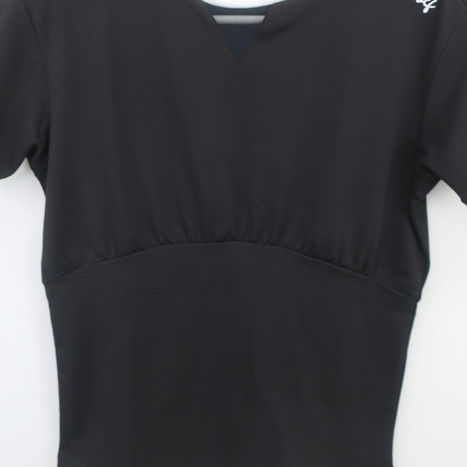 FILA GOLF(フィラゴルフ) 半袖モックネックシャツ 黒白 レディース M N