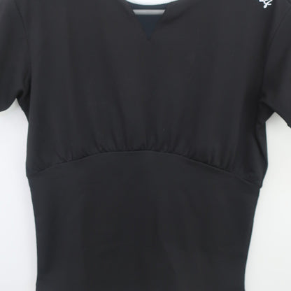 FILA GOLF(フィラゴルフ) 半袖モックネックシャツ 黒白 レディース M N