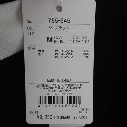 FILA GOLF(フィラゴルフ) 半袖モックネックシャツ 黒白 レディース M N