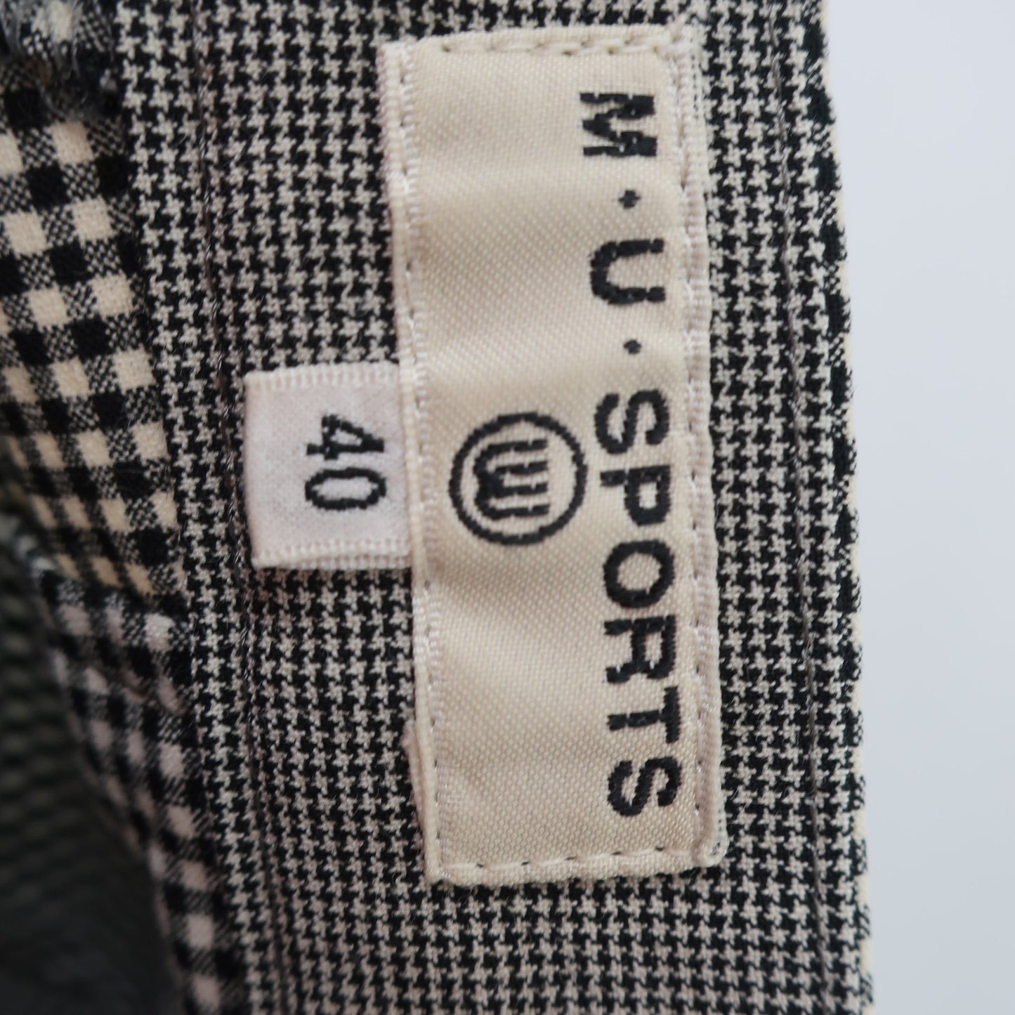 M.U SPORTS(エムユースポーツ) ハーフパンツ 白黒チェック レディース 40 B