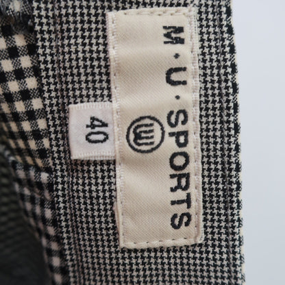 M.U SPORTS(エムユースポーツ) ハーフパンツ 白黒チェック レディース 40 B