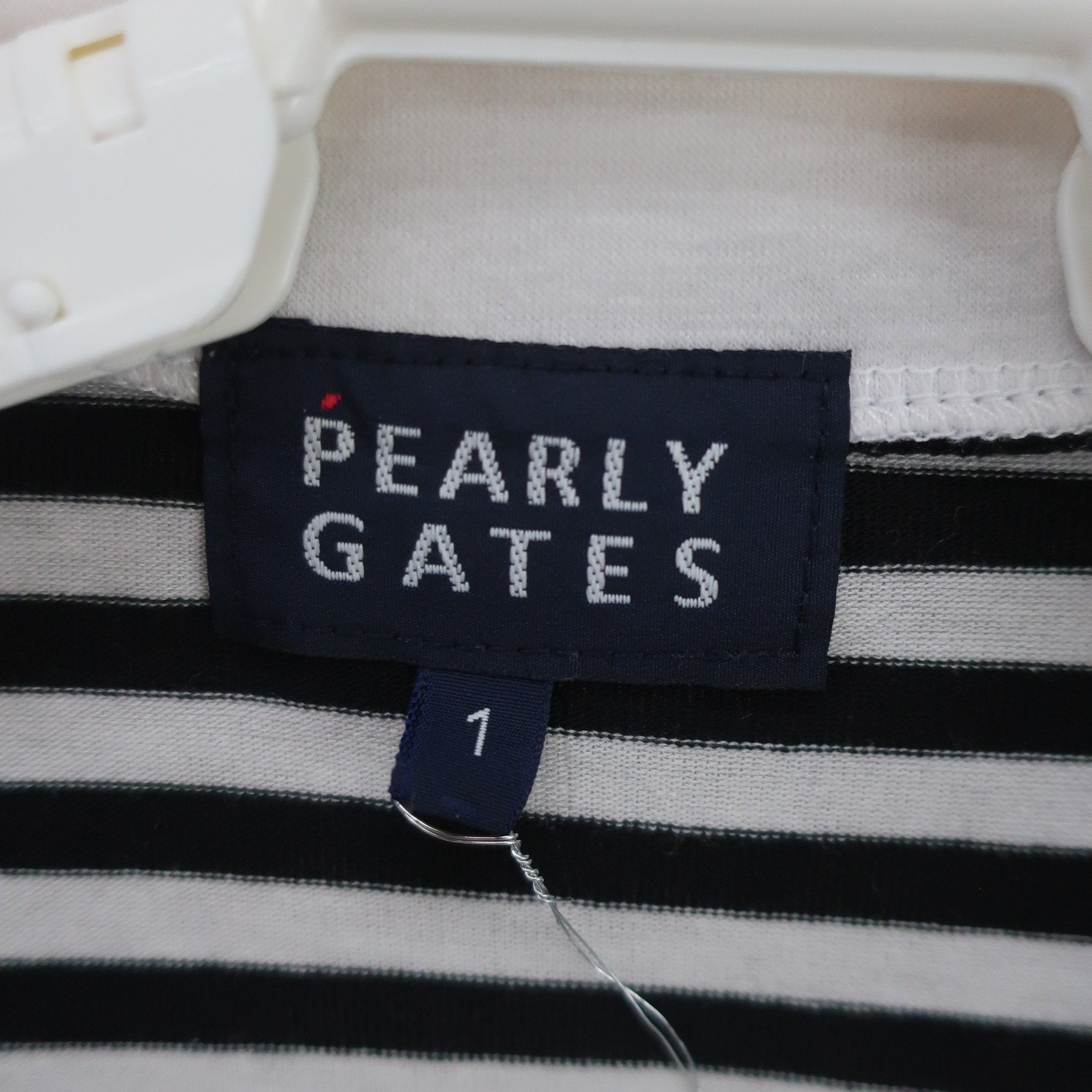 PEARLY GATES(パーリーゲイツ) ポロシャツ 白黒ボーダー レディース 1 055-160452 B