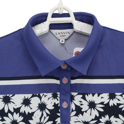 LANVIN SPORT(ランバンスポーツ) ポロシャツ 紫ネイビー白花柄 レディース 38 A
