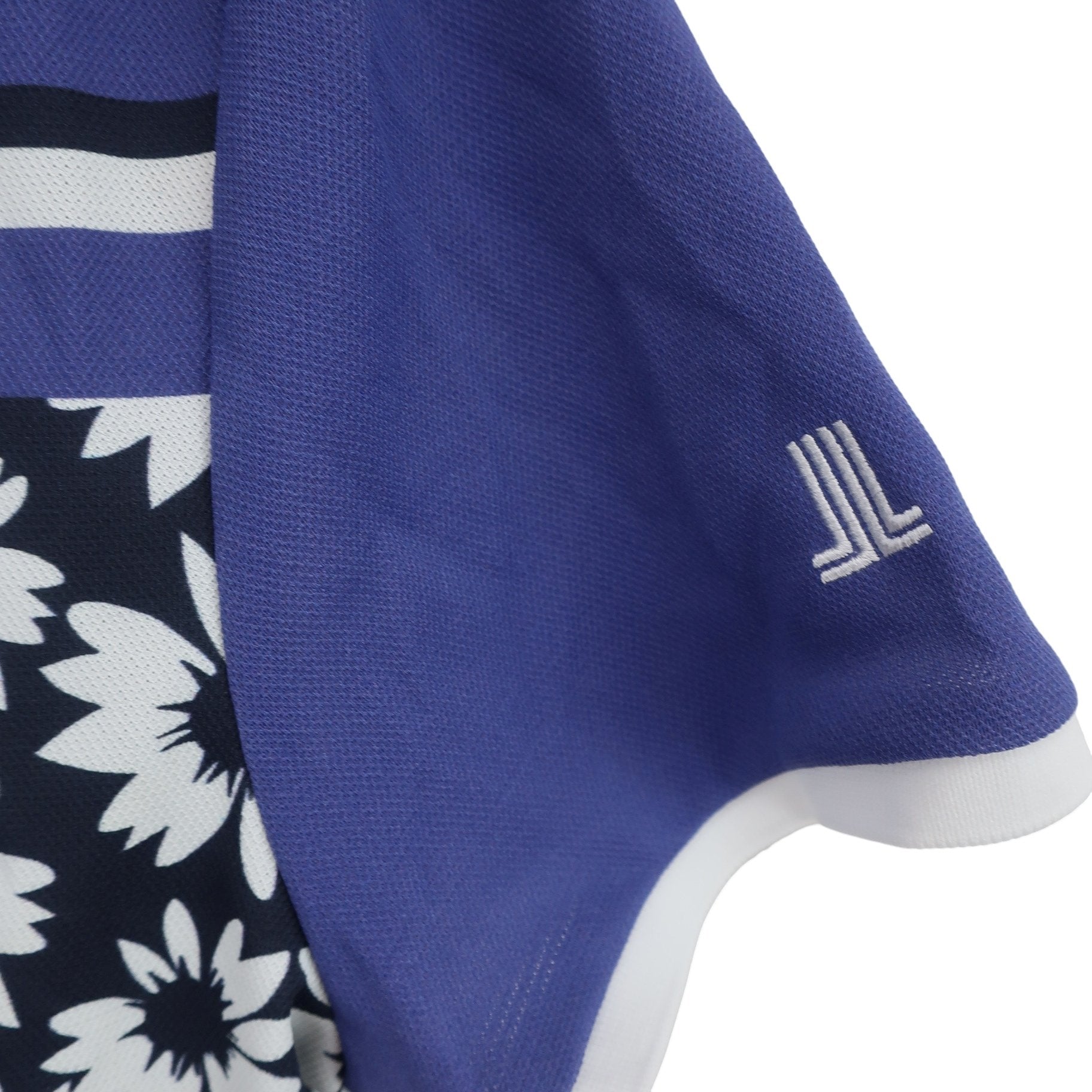 LANVIN SPORT(ランバンスポーツ) ポロシャツ 紫ネイビー白花柄 レディース 38 A