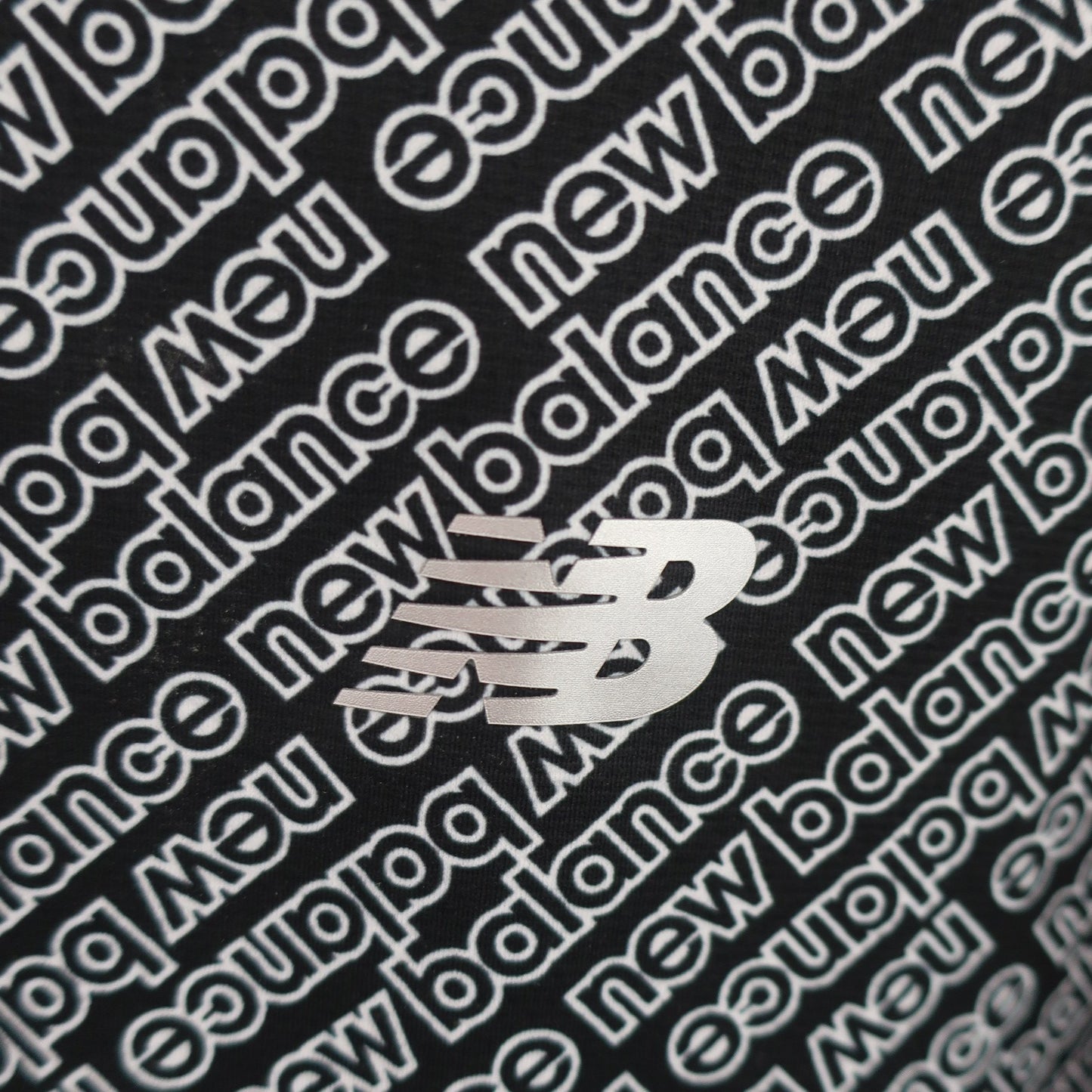 New Balance golf(ニューバランスゴルフ) 半袖モックネックシャツ 黒白ロゴ文字柄 メンズ 6 012-4266002 A