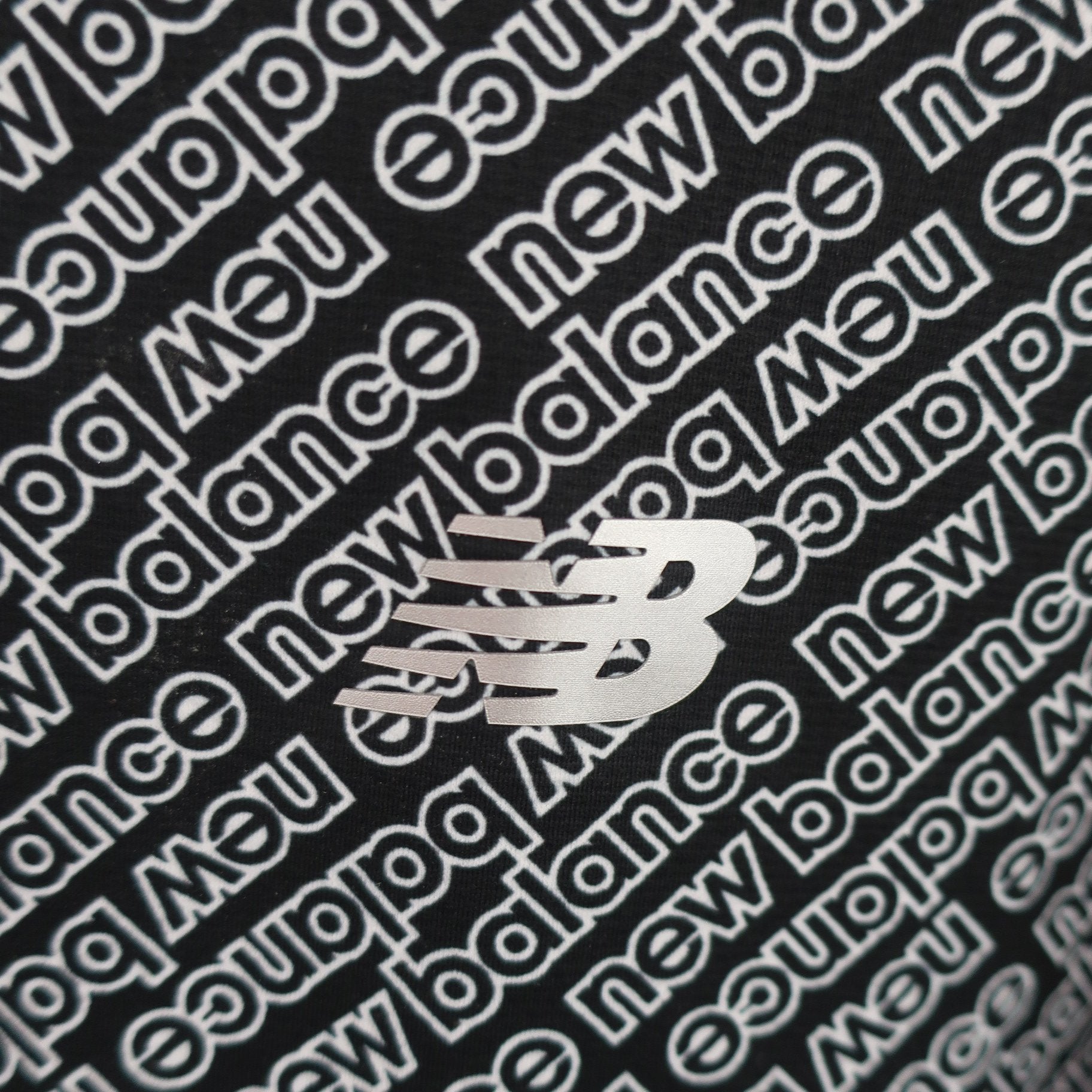 New Balance golf(ニューバランスゴルフ) 半袖モックネックシャツ 黒白ロゴ文字柄 メンズ 6 012-4266002 A