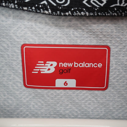 New Balance golf(ニューバランスゴルフ) 半袖モックネックシャツ 黒白ロゴ文字柄 メンズ 6 012-4266002 A
