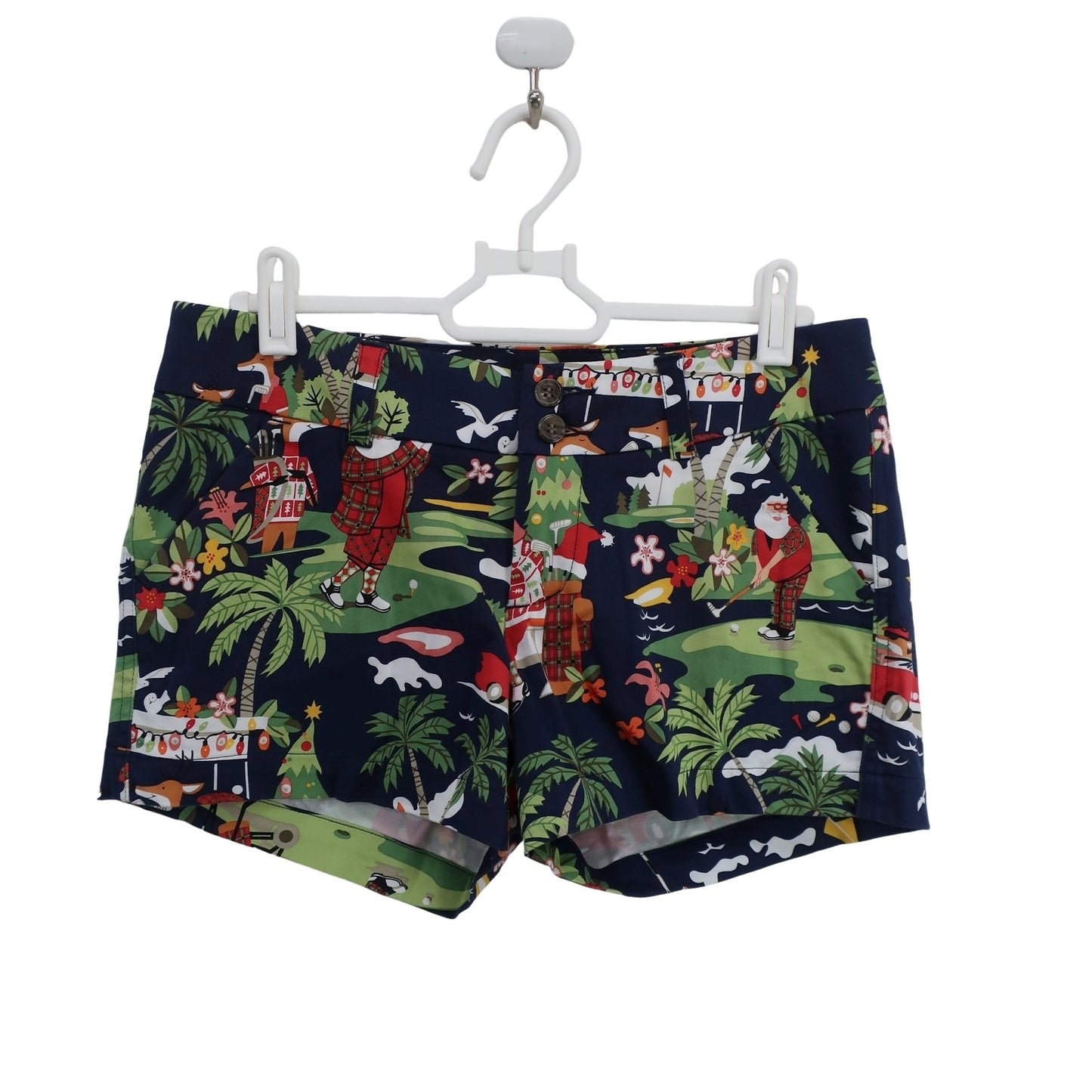 LOUDMOUTH(ラウドマウス) ショートパンツ ネイビーサンタクロース柄 レディース US 0 A