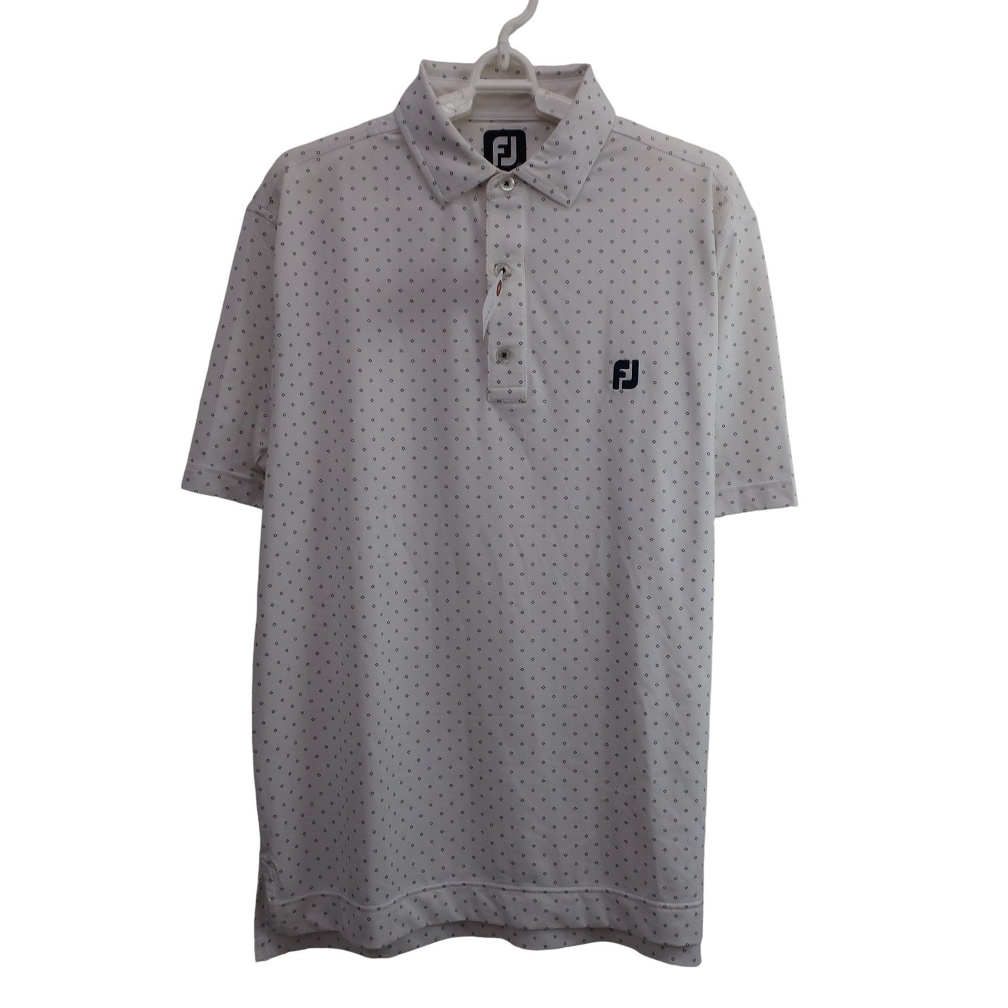 FOOTJOY(フットジョイ) ポロシャツ 白ダイヤ柄 メンズ XL B