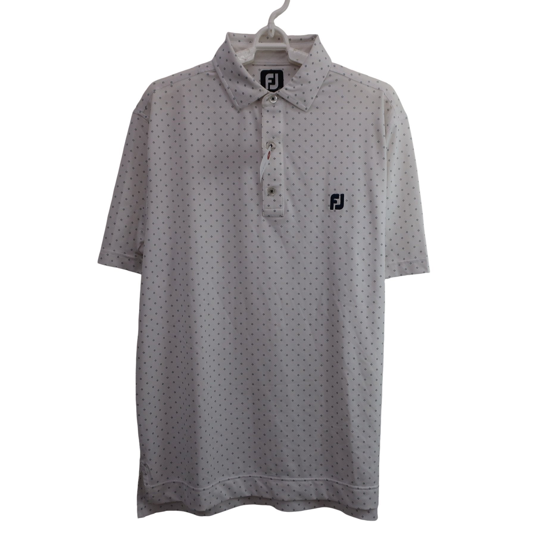 FOOTJOY(フットジョイ) ポロシャツ 白ダイヤ柄 メンズ XL B