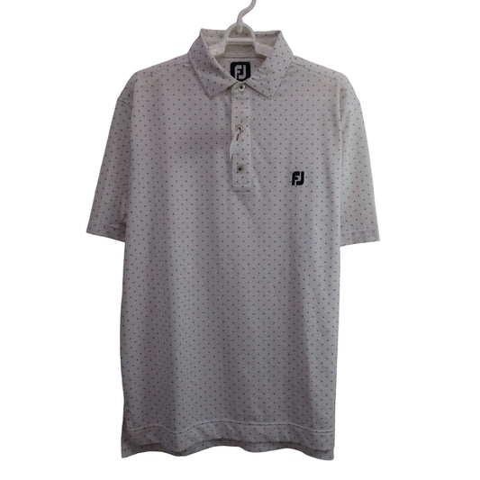 FOOTJOY(フットジョイ) ポロシャツ 白ダイヤ柄 メンズ XL B