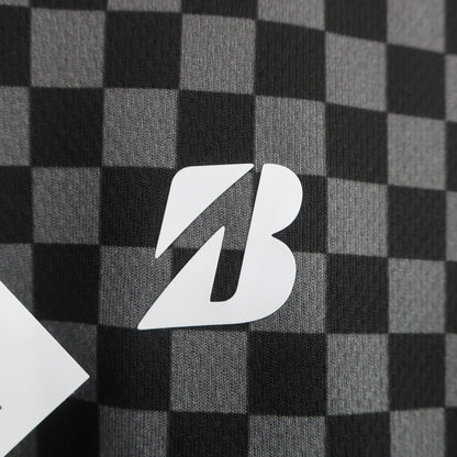 BRIDGESTONE GOLF(ブリヂストンゴルフ) ポロシャツ 黒グレー市松柄 メンズ L A