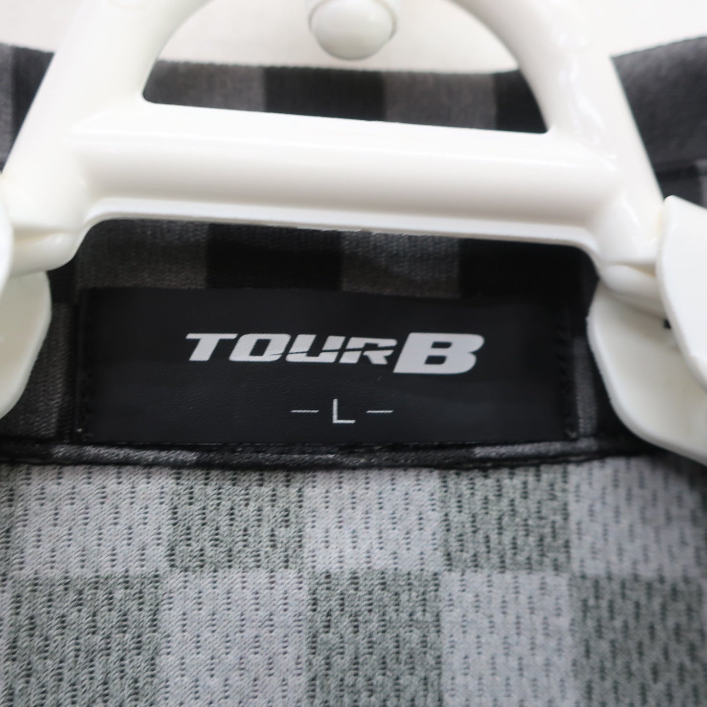 BRIDGESTONE GOLF(ブリヂストンゴルフ) ポロシャツ 黒グレー市松柄 メンズ L A