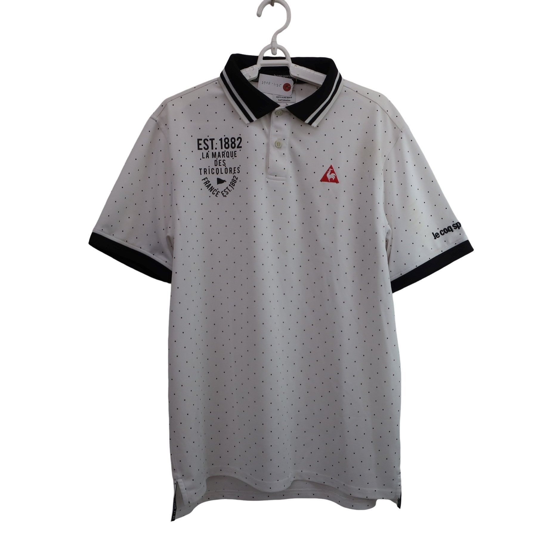 le coq sportif(ルコックスポルティフ) ポロシャツ 白黒ドット柄 メンズ LL A