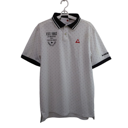 le coq sportif(ルコックスポルティフ) ポロシャツ 白黒ドット柄 メンズ LL A