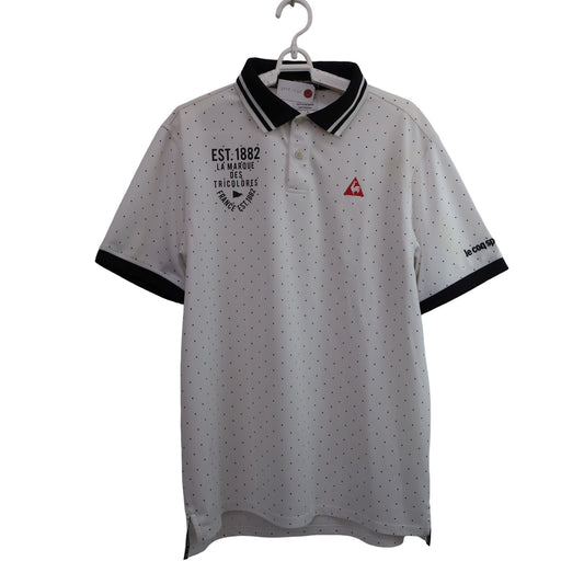 le coq sportif(ルコックスポルティフ) ポロシャツ 白黒ドット柄 メンズ LL A