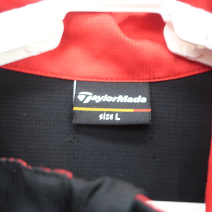 TaylorMade(テーラーメイド) 半袖ハーフジップシャツ 黒赤 メンズ L A