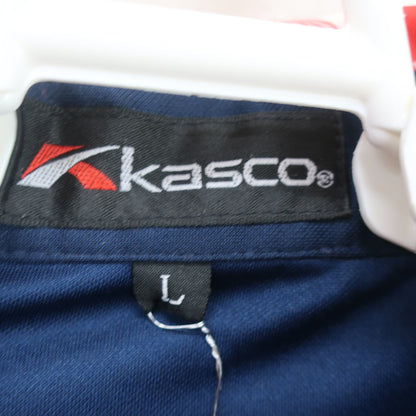 Kasco(キャスコ) ポロシャツ 白青赤千鳥柄 メンズ L A