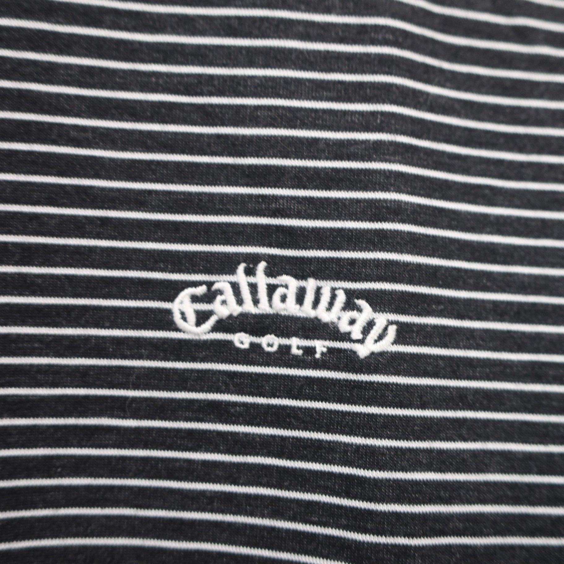 Callaway(キャロウェイ) 半袖ハイネックシャツ 黒白ボーダー レディース LL 241-153816 B