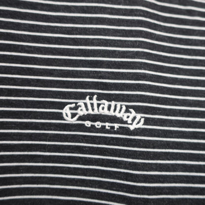 Callaway(キャロウェイ) 半袖ハイネックシャツ 黒白ボーダー レディース LL 241-153816 B