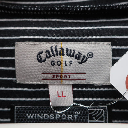 Callaway(キャロウェイ) 半袖ハイネックシャツ 黒白ボーダー レディース LL 241-153816 B