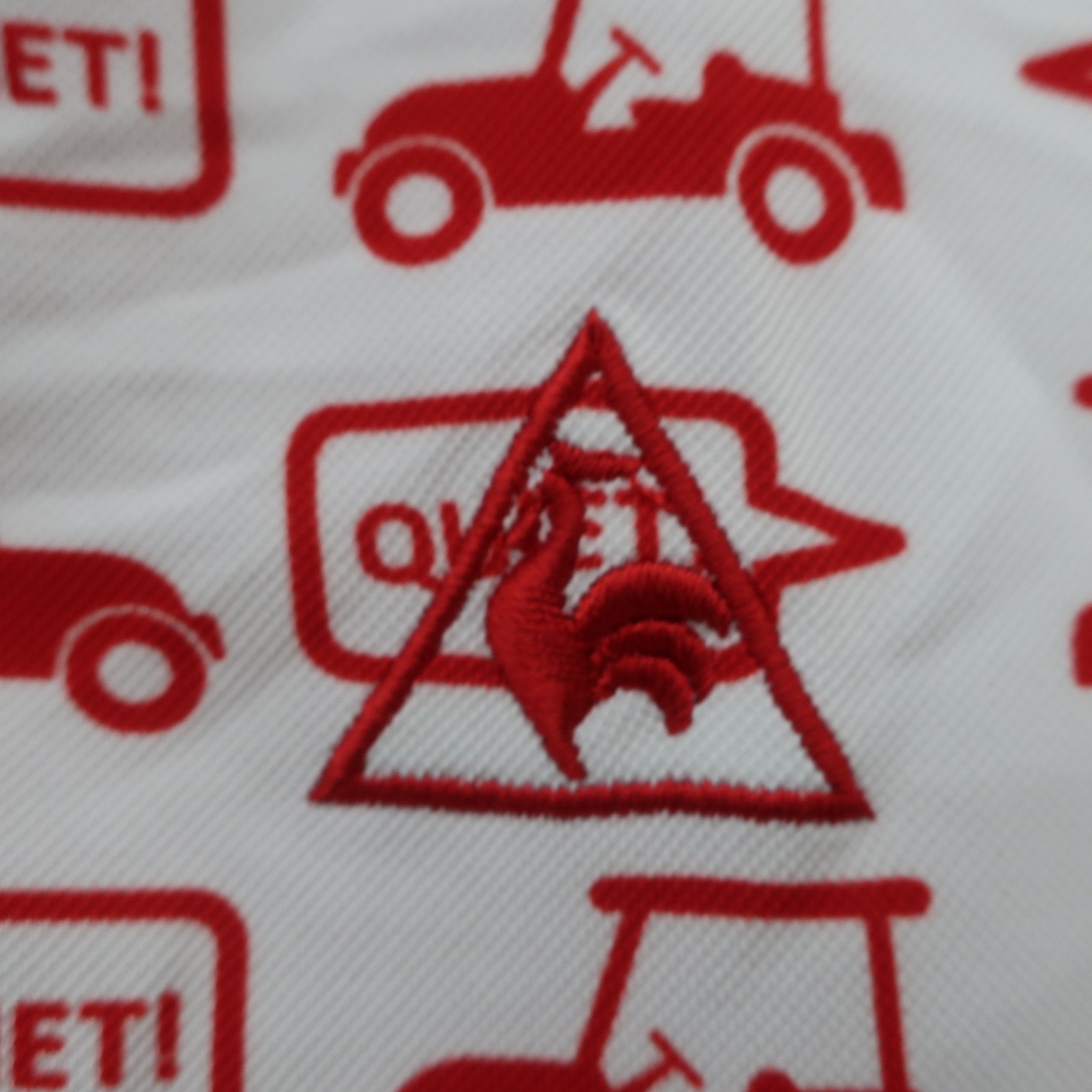 le coq sportif(ルコックスポルティフ) ポロシャツ 白赤カート柄 レディース LL A