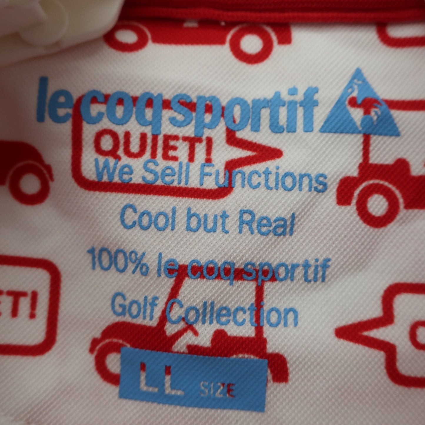 le coq sportif(ルコックスポルティフ) ポロシャツ 白赤カート柄 レディース LL A