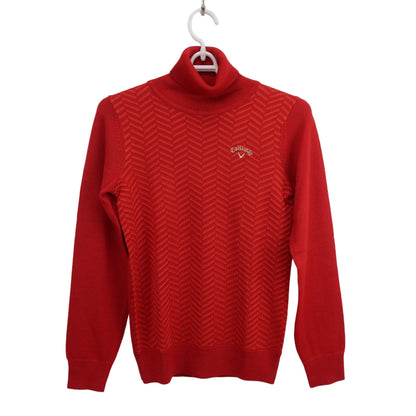 Callaway(キャロウェイ) ハイネックニットシャツ 赤 レディース S 241-9260809 N