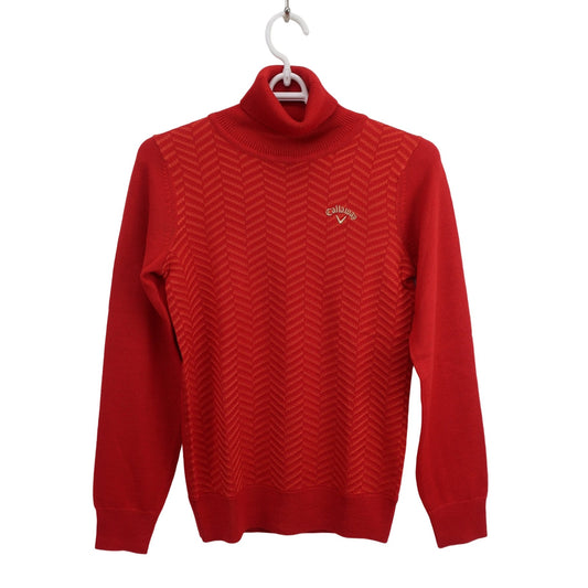 Callaway(キャロウェイ) ハイネックニットシャツ 赤 レディース S 241-9260809 N