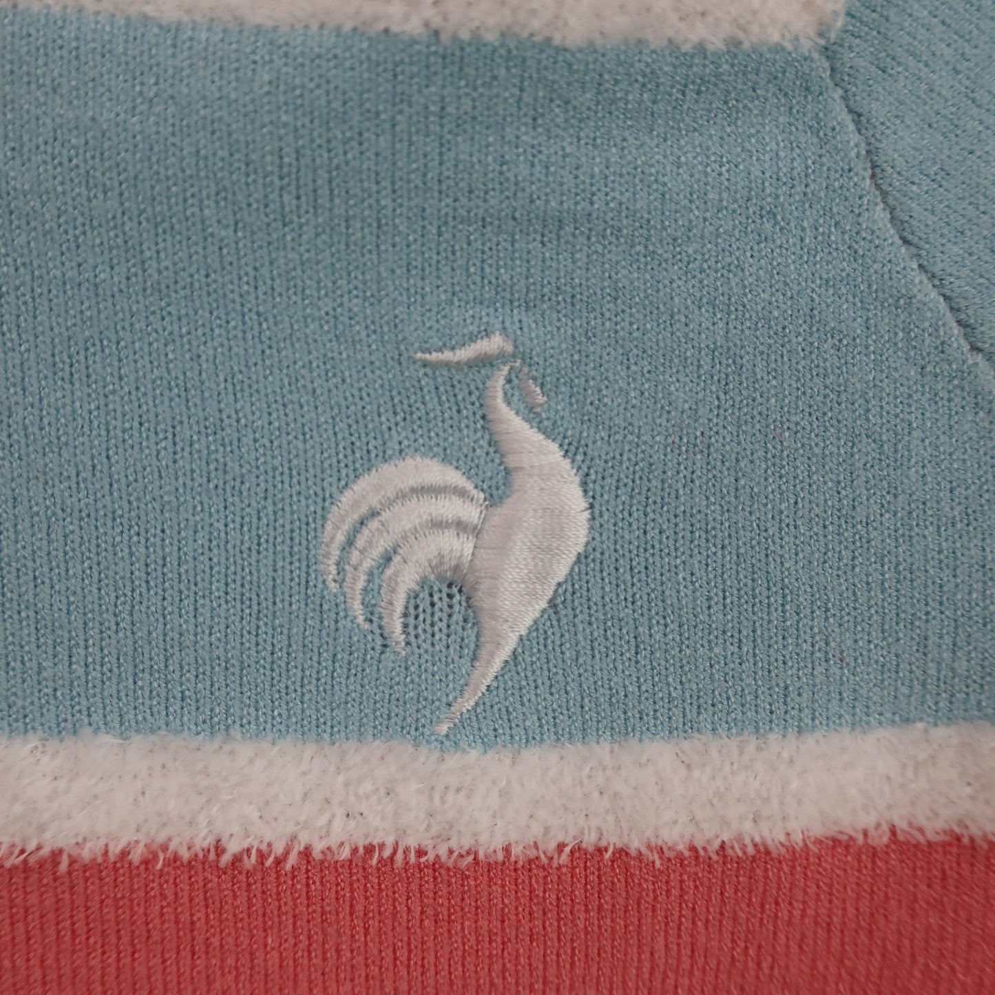 le coq sportif(ルコックスポルティフ) モックネックニットシャツ ピンク系カラフルボーダー レディース S A