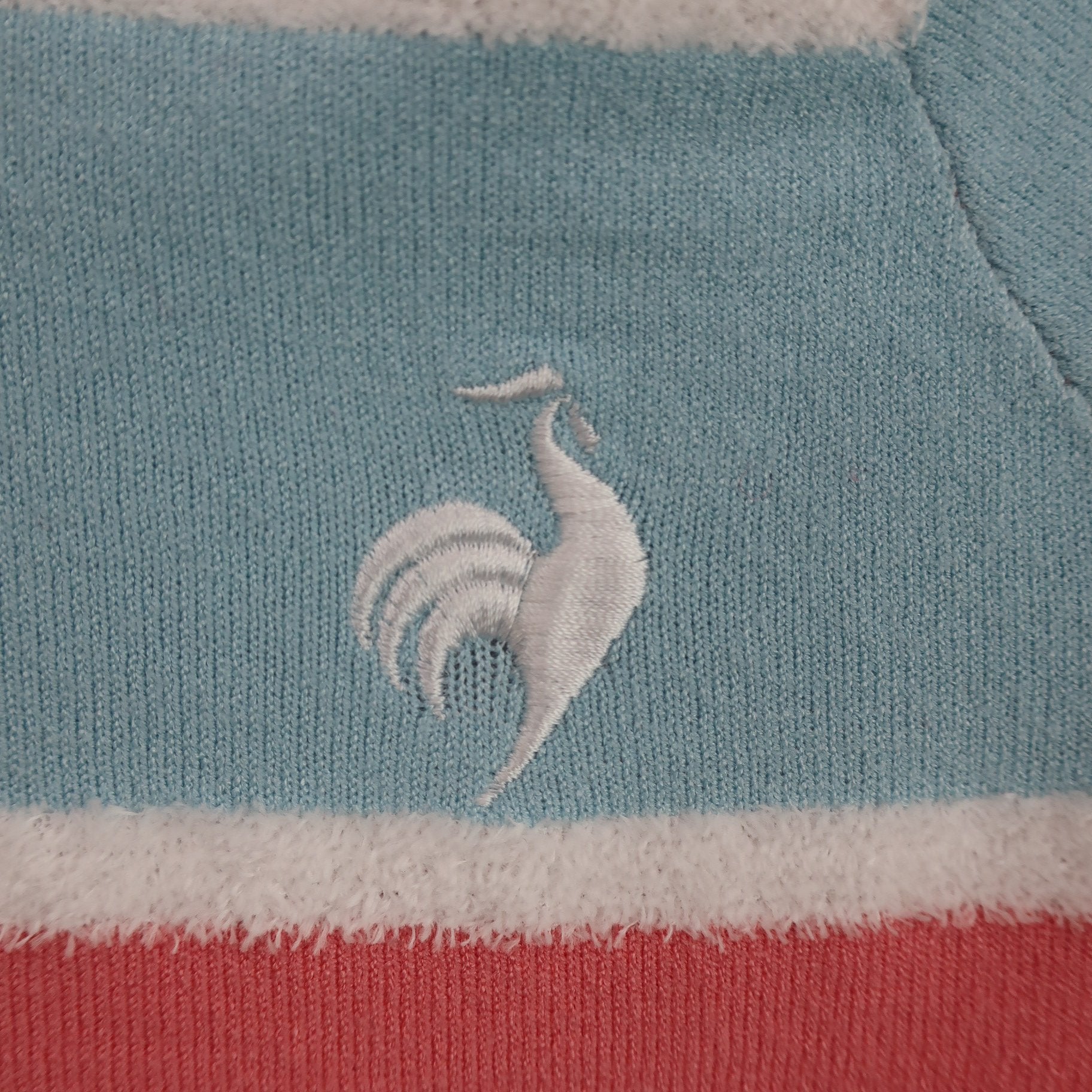le coq sportif(ルコックスポルティフ) モックネックニットシャツ ピンク系カラフルボーダー レディース S A