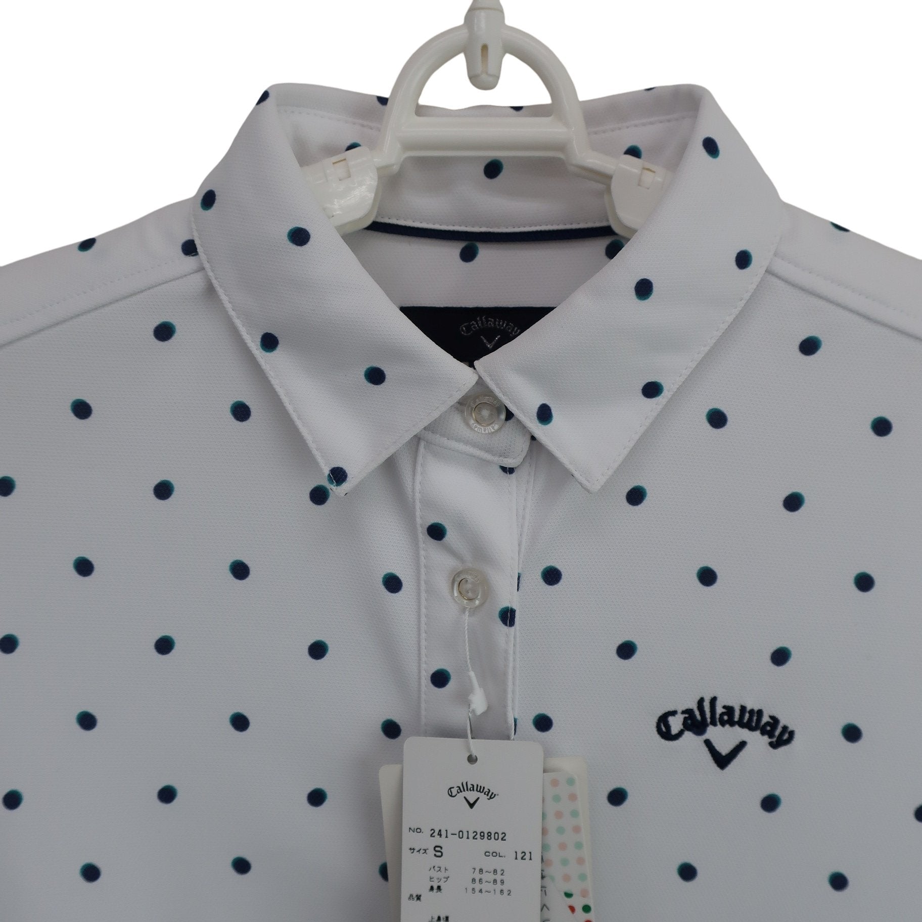 Callaway(キャロウェイ) ワンピース 白ネイビードット柄 レディース S 241-0129802 N