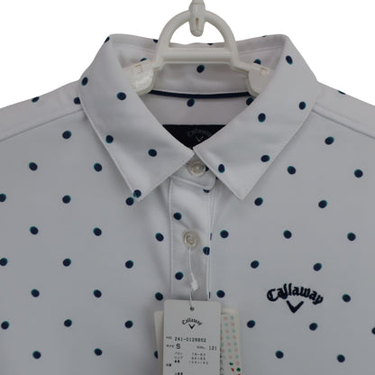 Callaway(キャロウェイ) ワンピース 白ネイビードット柄 レディース S 241-0129802 N