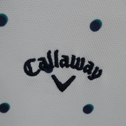 Callaway(キャロウェイ) ワンピース 白ネイビードット柄 レディース S 241-0129802 N